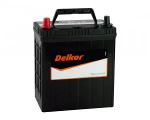 Аккумулятор Delkor 46B19R 40L прям. пол. тонкие клеммы 370A 187x127x220