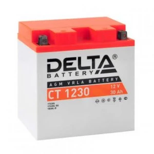 Аккумулятор Мото DELTA CT 1230 300А обр. пол. 30Ач 168x126x175 (YIX30L, YIX30L-BS, YB30L-B)