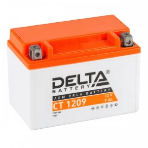 Аккумулятор Мото DELTA CT 1209 9Ач 135A прям. пол. 150x86x108 (YTZ12S, YTZ14S)