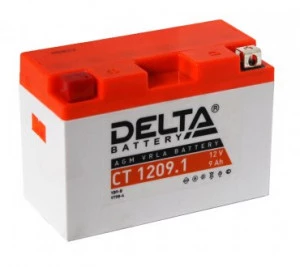 Аккумулятор Мото DELTA CT 1209.1 9Ач 115A прям. пол. 151x71x107 (YT9B-BS)