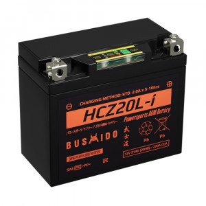 Аккумулятор Мото AGM BUSHIDO HCZ20L-i 21Ач 270A обр. пол. 177x88x155 (YTX20L-BS)