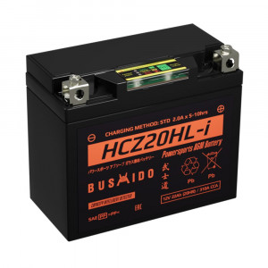 Аккумулятор Мото AGM BUSHIDO HCZ20HL-i 22Ач 310A обр. пол. 177x88x155 (YTX20HL-BS)