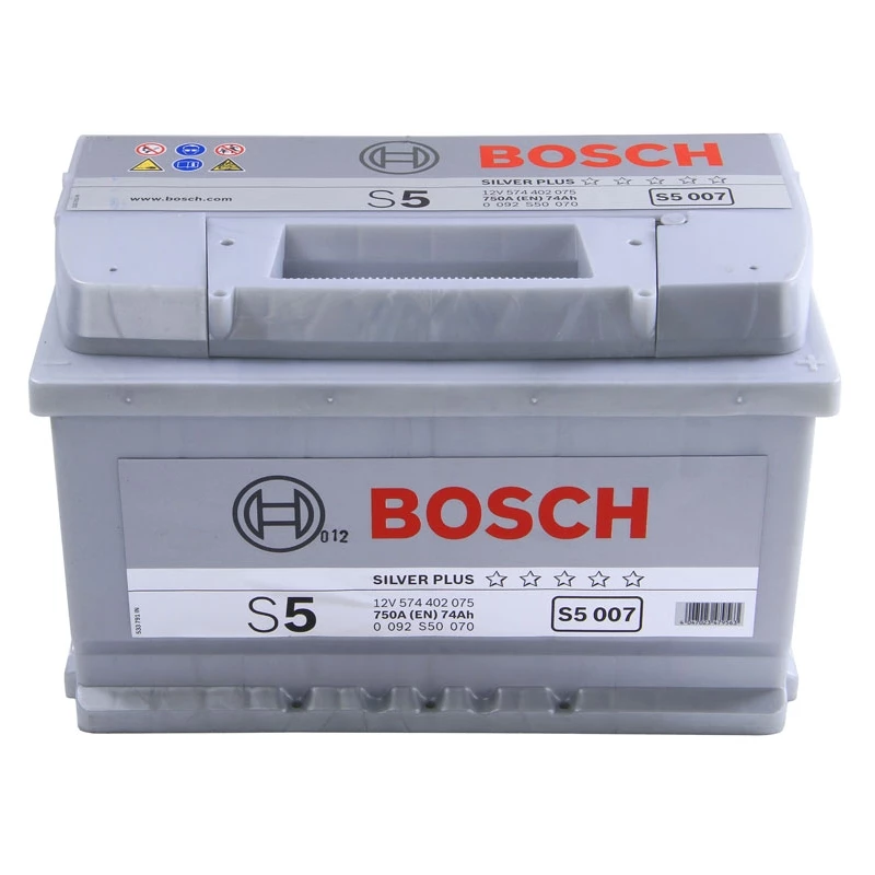 Аккумулятор Bosch S5 007 74R обр. пол. 750A 278x175x175