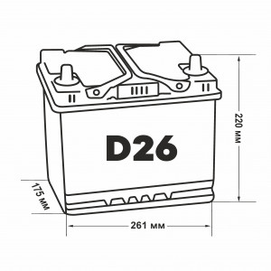 Аккумулятор DELKOR 90D26L 80R обрат. пол. 680A 260x173x225