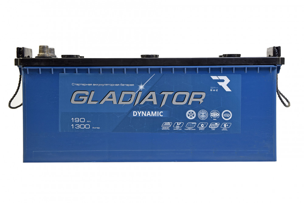 Аккумулятор Gladiator Dynamic 190 евро обр. пол. 1300A 513x220x200