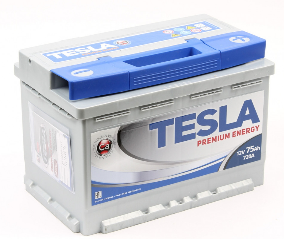 Аккумулятор TESLA Premium Energy 75R обр. пол. 720А 278x175x190