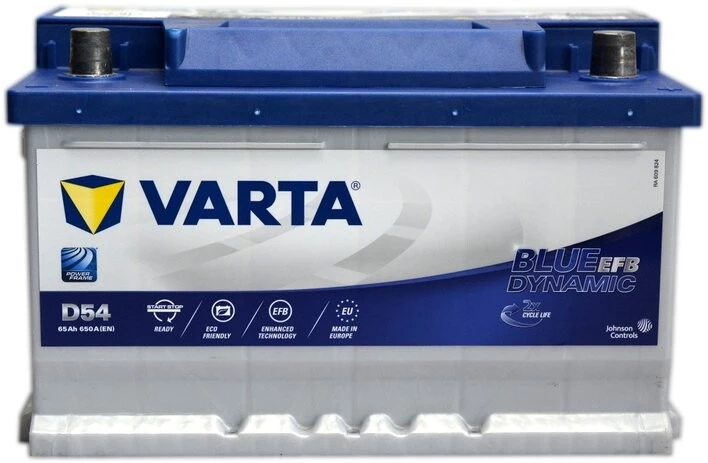 Аккумулятор Varta Blue EFB StartStop D54 65R обр. пол. низкий 650A 278x175x175