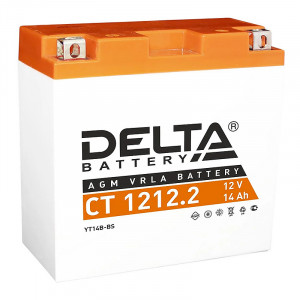 Аккумулятор Мото DELTA CT 1212.2 14Ah 155A прям. пол. 151x71x146 (YT14B-BS)