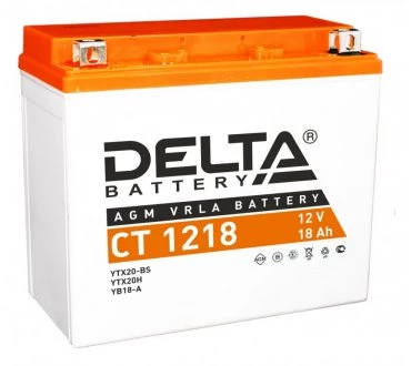 Аккумулятор Мото DELTA CT 1218 18Ач 270A прям. пол. 177x88x154 (YTX20-BS, YTX20H, YB16-B-CX, YB16-B, YB18-A)