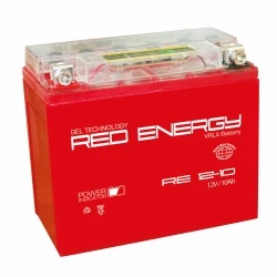 Аккумулятор Мото Red Energy DS1210 10Ач 110A прям. пол. 137х77х135 (YB9A-A, YB9-B, 12N9-4B-1)
