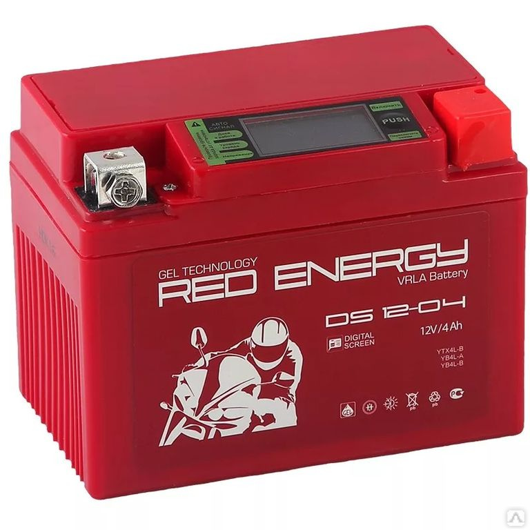 Аккумулятор Мото Red Energy DS1204 4Ач 55A обр. пол. 114х70х87 (YB4L-B, YB4L-A, YTX4L-BS)