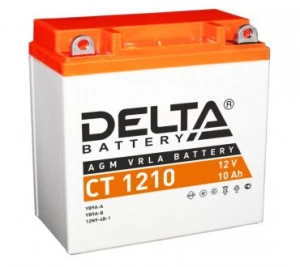 Аккумулятор Мото DELTA CT 1210 10Ач 100A прям. пол. 137x77x135 (YB9A-A, YB9-B, 12N9-4B-1)
