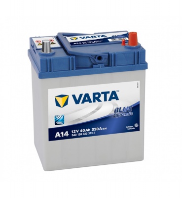 Аккумулятор VARTA Blue Asia A14 40R обр. пол. тонк. кл. 330A 187x127x220