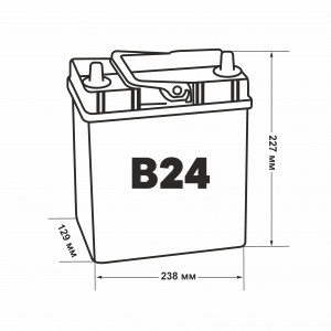 Аккумулятор Mutlu Asia SFB M3 55R обр. пол. тонк. кл. 450A 237x127x222 (65B24L)