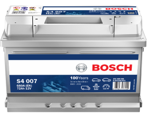 Аккумулятор Bosch S4 007 72 Ач обр. пол. низкий 680A 278x175x175