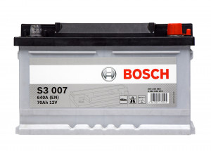 Аккумулятор Bosch S3 007 70R обр. пол. низкий 640A 278x175x175