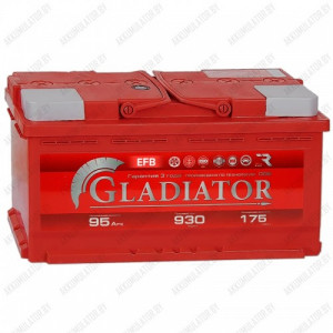Аккумулятор GLADIATOR EFB 95L прям. пол. 910A 353х175х190