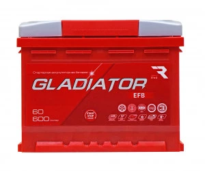 Аккумулятор GLADIATOR EFB 60L прям. пол. 600A 242х175х190