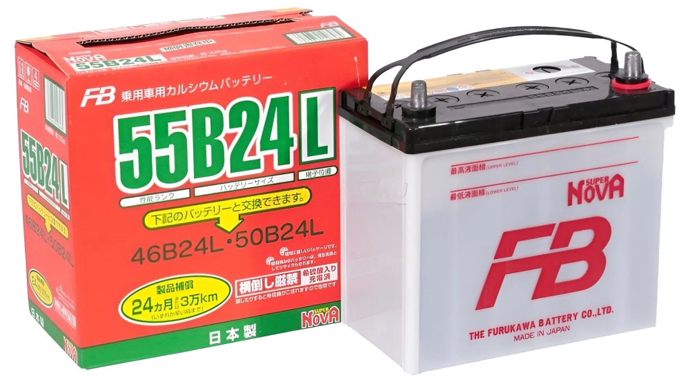 Аккумулятор Furakawa Battery SUPER NOVA 55B24L 45 Ач обр. пол. 570A 232x127x220