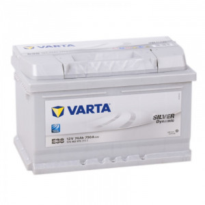 Аккумулятор Varta Silver E38 74R обр. пол. низкий 750A 278x175x175