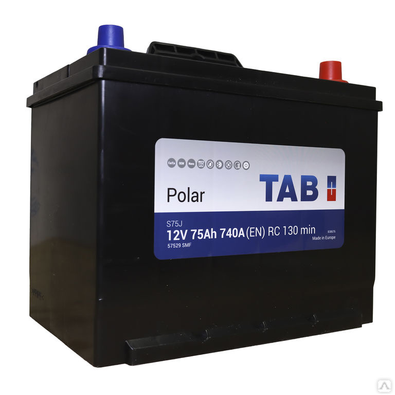 Аккумулятор TAB Polar S Asia 75R обр. пол. 740A 260x173x220