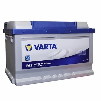 Аккумулятор Varta Blue E43 72R обр. пол. низкий 680A 278x175x175
