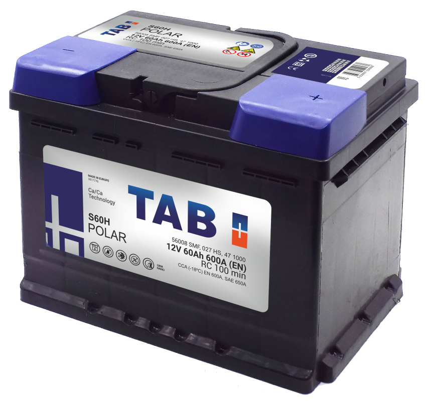 Аккумулятор TAB Polar 60 Ач обр. пол. 600А 242x175x190 (56008)