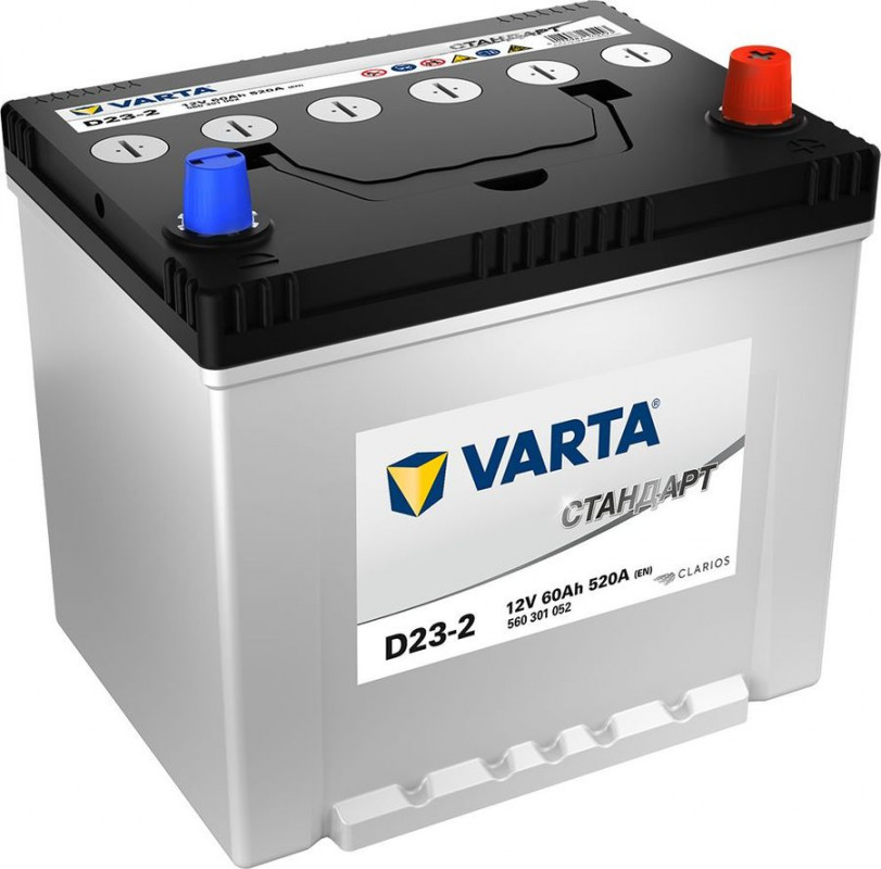 Аккумулятор Varta Стандарт Asia D23 60R обр. пол. 520A 230x175x223