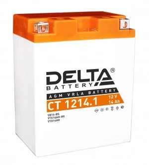 Аккумулятор Мото DELTA CT 1214.1 14Ач 165A прям. пол. 132x89x164 (YB14-BS, YTX14AH, YTX14AH-BS)