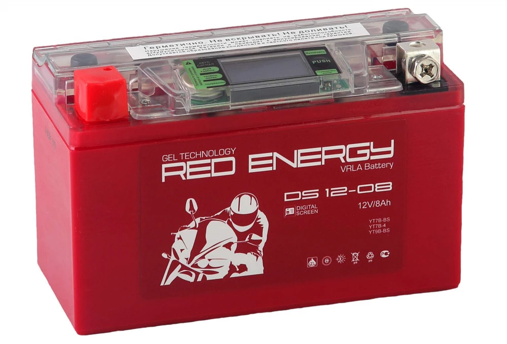 Аккумулятор Мото Red Energy DS1208 8Ач 140A прям пол. 150х66х95 (YT7B-BS, YT7B-4)