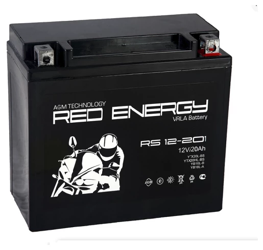 Аккумулятор Мото Red Energy RS12201 20Ач 270A обр. пол. 180х87х153 (YTX20L-BS, YTX20HL-BS)