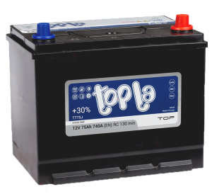 Аккумулятор Topla Top Asia 75 Ач обр. пол. 740A 261x173x220