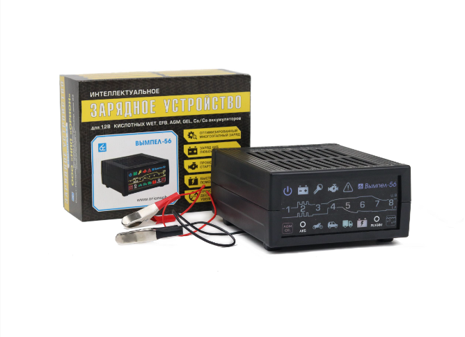 Зарядно-предпусковое устройство Вымпел-56 0-20А, интеллектуальное с диагностикой АКБ, стартера, генератора, ЖК дисплей