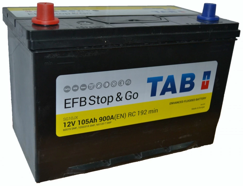 Аккумулятор TAB EFB STOP & GO Asia 105L прям. пол. 900A 306x173x220