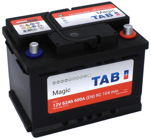 Аккумулятор TAB Magic 62R низкий обр. пол. 600А 242x175x175