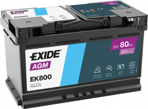 Аккумулятор EXIDE Start-Stop AGM 80R обр. пол. 800А 315x175x190 (EK800) France
