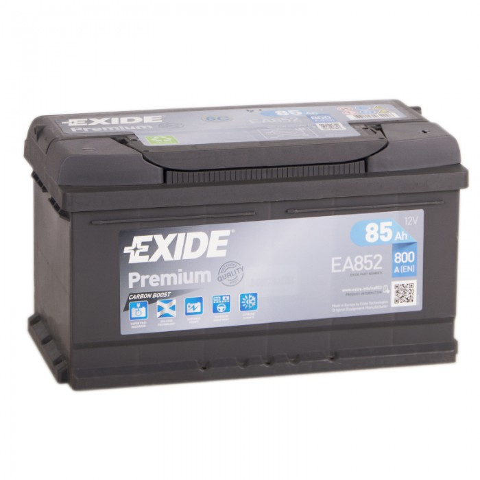 Аккумулятор EXIDE Premium EA852 85R низкий 800А 740A 315x175x175
