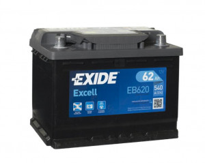 Аккумулятор EXIDE Excell EB620 62R обр. пол. низкий 540А 242x175x190
