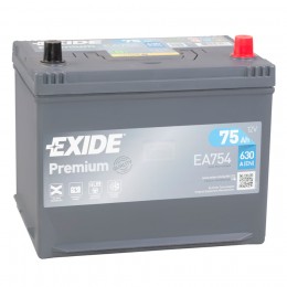 Аккумулятор EXIDE Premium EB754 Asia 75R обр. пол. 630A 260x172x220