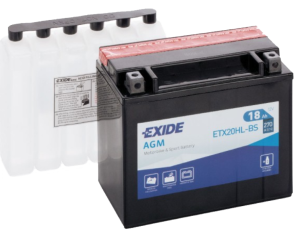 Аккумулятор для мототехники EXIDE AGM ETX20HL-BS 18Ач обр. пол. 270А 175x87x155 (YTX20L-BS, YTX20HL-BS, YB16L-B, YB18L-A)