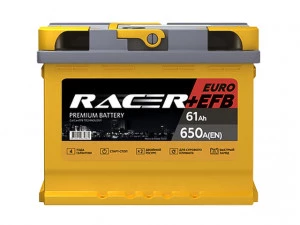 Аккумулятор RACER EFB (АКОМ) 61R обр. пол. 660A 242x175x190