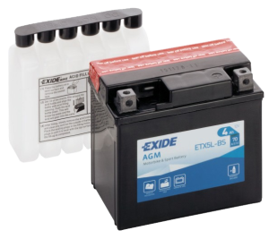 Аккумулятор для мототехники EXIDE AGM ETX5L-BS 4Ач 70A обр. пол. 113x70x105 (YTX5L-BS, YTZ7S, YTZ6S)