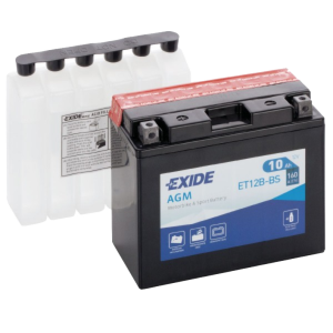 Аккумулятор для мототехники EXIDE AGM ET12B-BS 10Ач 160A прям. пол. 150x71x130 (YT12B-BS)