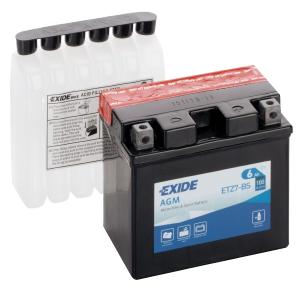 Аккумулятор для мототехники EXIDE AGM ETZ7-BS 6Ач 100A обр. пол. 113x70x105 (YTX5L-BS, YTZ7S, YTZ6S)