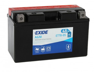 Аккумулятор Мото EXIDE AGM ET7B-BS 7Ач 85A прям. пол. 150x65x93 (YT7B-BS, YT7B-4)