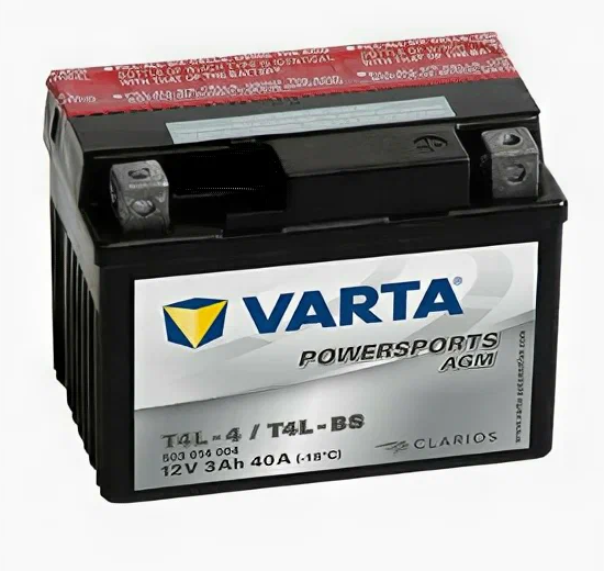 Аккумулятор Мото VARTA Powersports AGM 3Ач прям. пол. 30A 114x49x86 (YTR4A-BS)