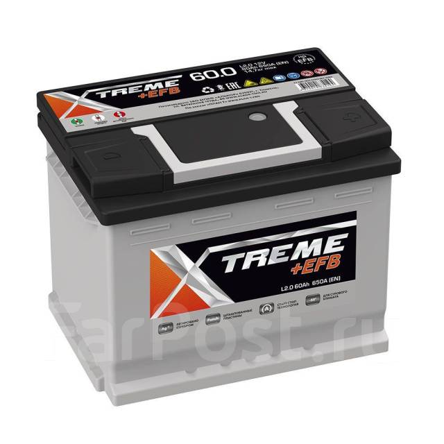 Аккумулятор X-treme +EFB 60R обр. пол. 650A 242x175x190