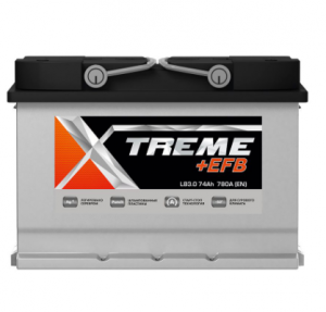 Аккумулятор X-treme +EFB 74R обр. пол. низк. 780A 278x175x175