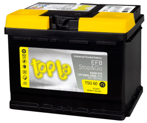 Аккумулятор Topla EFB TSG60 STOP & GO 60 Ач обр. пол. 640A 242x175x190