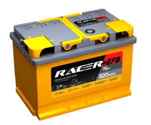 Аккумулятор RACER EFB (АКОМ) 78L прям. пол. 820A 278x175x190